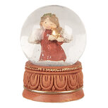 Clayre & Eef | Sneeuwbol met Engel Rood Bruin ø 5x7 cm | 66406 Clayre & Eef | Sneeuwbol met Engel Rood Bruin ø 5x7 cm | 66406