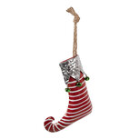 Clayre & Eef | Decoratie Kerstsok Rood Wit 21x4x26 cm | 6Y5927 Clayre & Eef | Decoratie Kerstsok Rood Wit 21x4x26 cm | 6Y5927