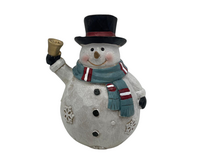 Sfeervol sneeuwpop Beeldje met bel 16 cm hout wit zwart  – Landelijke Kerstdecoratie Sfeervol sneeuwpop Beeldje met bel 16 cm hout wit zwart  – Landelijke Kerstdecoratie