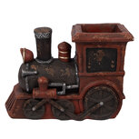 Clayre & Eef | Kerstdecoratie Locomotief Rood Bruin 70x30x50 cm | 5MG0074