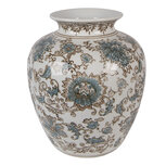 Clayre & Eef | Vaas Wit Groen ø 22x25 cm | 6CE2374