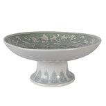 Clayre & Eef | Taartplateau op voet Wit Groen ø 26x13 cm | 6CE2381