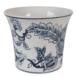 Clayre & Eef | Bloempot Binnen Wit Blauw ø 16x13 cm | 6CE2386
