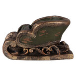 Clayre & Eef | Kerstdecoratie Slee Groen Bruin 35x23x21 cm | 6MG0130