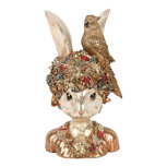 Clayre & Eef | Decoratie Konijn Wit Goudkleurig 22x22x34 cm | 6PR5090