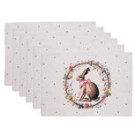 Clayre & Eef | Placemats Set van 6 Beige Bruin 48x33 cm | EWC40