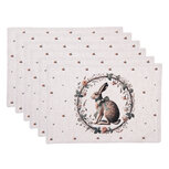 Clayre & Eef | Placemats Set van 6 Beige Bruin 48x33 cm | NLE40