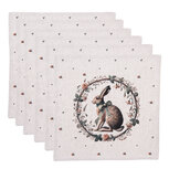 Clayre & Eef | Servetten Katoen Set van 6 Beige Bruin 40x40 cm | NLE43