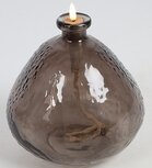 Olielamp met led verlichting donker bruin 20 x 17 cm | 827927 | Home Sweet Home | Stoer & Sober Woonstijl