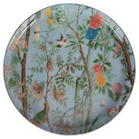 Clayre & Eef | Onderzetter voor Glazen Blauw Groen ø 11x1 cm | 66424