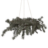 Clayre & Eef | Kerstdecoratie Krans met LED Groen Bruin ø 60x8 cm / 3xAA | 50839