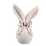 Clayre & Eef | Decoratie Beeld Konijn Wit Roze 12x8x18 cm | 6PR5179