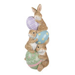 Clayre & Eef | Decoratie Beeld Konijnen Bruin Roze 31x25x72 cm | 5MG0051