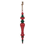 Clayre & Eef | Decoratie hanger Kerst Rood Groen ø 9x65 cm | 5Y1403