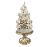 Clayre & Eef | Decoratie taart Wit Roze Goudkleurig ø 20x45 cm | 6PR5227