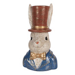 Clayre & Eef | Decoratie Konijn Beige Blauw 17x13x29 cm | 6PR6028