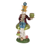 Clayre & Eef | Kandelaar Konijn Wit Groen 20x16x41 cm | 6PR6043