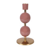Clayre & Eef | Kandelaar Roze Goudkleurig ø 9x19 cm | 6Y5975