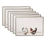 Clayre & Eef | Placemats Set van 6 Beige Bruin 48x33 cm | BYC40