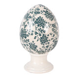 Clayre & Eef | Decoratie Ei op voet Beige Groen ø 15x24 cm | 6CE2405L