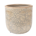 Clayre & Eef | Bloempot Binnen Grijs Beige ø 18x16 cm | 6CE2409L