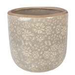 Clayre & Eef | Bloempot Binnen Grijs Beige ø 20x19 cm | 6CE2409XL