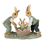 Clayre & Eef | Decoratie Konijnen Bruin Groen 17x7x14 cm | 6PR5977