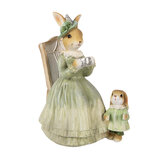 Clayre & Eef | Decoratie Konijnen Bruin Groen 14x10x18 cm | 6PR5980