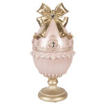 Clayre & Eef | Decoratie Ei Roze Goudkleurig ø 15x31 cm | 6PR5950