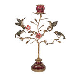 Clayre & Eef | Kandelaar Konijn Goudkleurig Rood 27x17x38 cm | 6PR6037