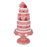 Clayre & Eef | Decoratie taart Roze Wit ø 16x33 cm | 6PR6061