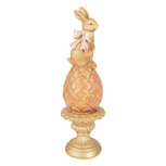 Clayre & Eef | Decoratie Konijn op ei Bruin Goudkleurig ø 8x27 cm | 6PR6064