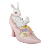 Clayre & Eef | Decoratie Konijn in schoen Wit Roze 13x5x12 cm | 6PR5979