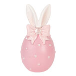 Clayre & Eef | Decoratie Ei Roze Wit ø 6x12 cm | 6PR6073