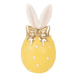 Clayre & Eef | Decoratie Ei Geel Wit ø 6x12 cm | 6PR6074