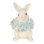 Clayre & Eef | Decoratie Konijn Wit Blauw 9x10x13 cm | 6PR6075