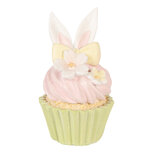 Clayre & Eef | Decoratie Cupcake Roze Groen ø 7x13 cm | 6PR6080