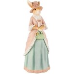 Dekoratief | Bunny dame m/handtas, roze/groen, resina, 13x12x31cm | A260852