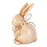 Dekoratief | Bunny m/jutestrik/bloem, naturel, dolomiet, 10x8x16cm | A260768