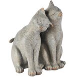 Dekoratief | Deco koppel poesjes, grijs, resina, 23x21x28cm | A260711