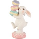 Dekoratief | Bunny m/macarons, pastel, resina, 8x6x14cm | A260695