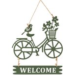 Dekoratief | Hanger fiets 'Welcome', metaal, 23x26cm | A260667