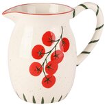 Dekoratief | Kan 'Tomato Time', wit/rood, keramiek, 22x14x21cm | A260591