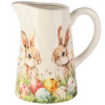 Dekoratief | Kan m/bunny, wit, keramiek, 21x15x23cm | A260588