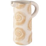 Dekoratief | Deco kan 'Ethnic Vibe', wit, cement, 18x11x26cm | A260467