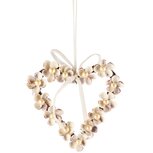Dekoratief | Hanger hart m/schelpen, naturel, pvc, 16x15x2cm | A260833