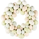 Dekoratief | Krans m/eitjes, blauw/groen/roze, pvc, 30x30x7cm | A260069