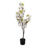 Clayre & Eef | Decoratie Magnolia boom Wit Groen 20x15x120 cm | 5PL0208W
