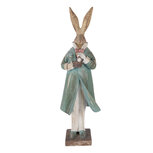 Clayre & Eef | Decoratie Konijn Goudkleurig Blauw 14x11x48 cm | 6PR5985