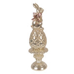 Clayre & Eef | Decoratie Konijn op ei Goudkleurig Roze ø 8x28 cm | 6PR6066